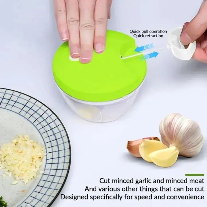 Chopping onions with spin chopper
