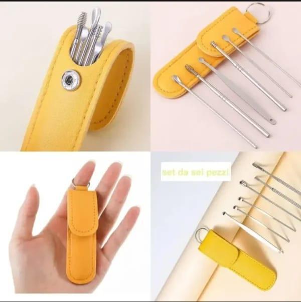 Portable Ear Cleaning Tool Set of 6 Stainless Steel