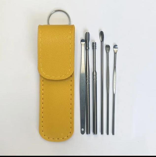 Portable Ear Cleaning Tool Set of 6 Stainless Steel