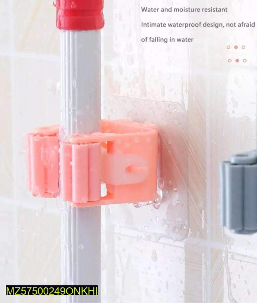 Wall Mounted Mop Holder Pack of 3 No Glue Residue