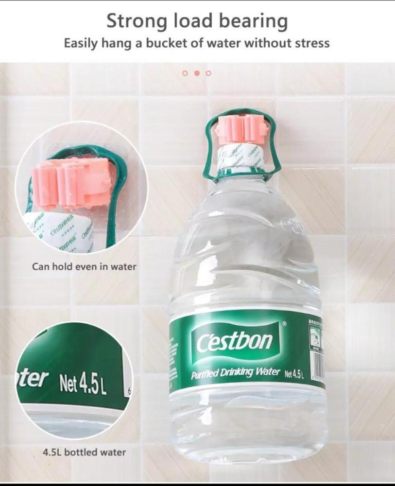 Wall Mounted Mop Holder Pack of 3 No Glue Residue