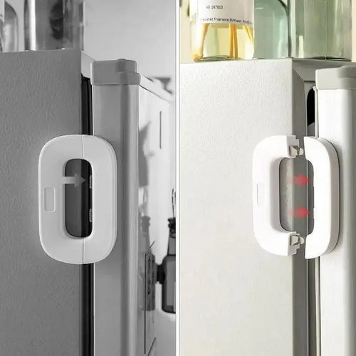 Fridge lock fitted to refrigerator door