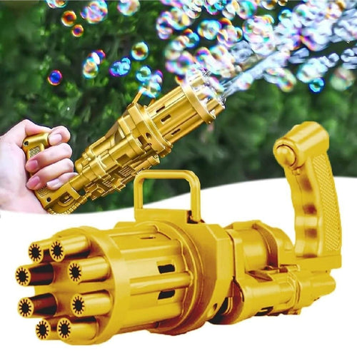 Golden 8-Hole Bubble Gun for Kids & Parties