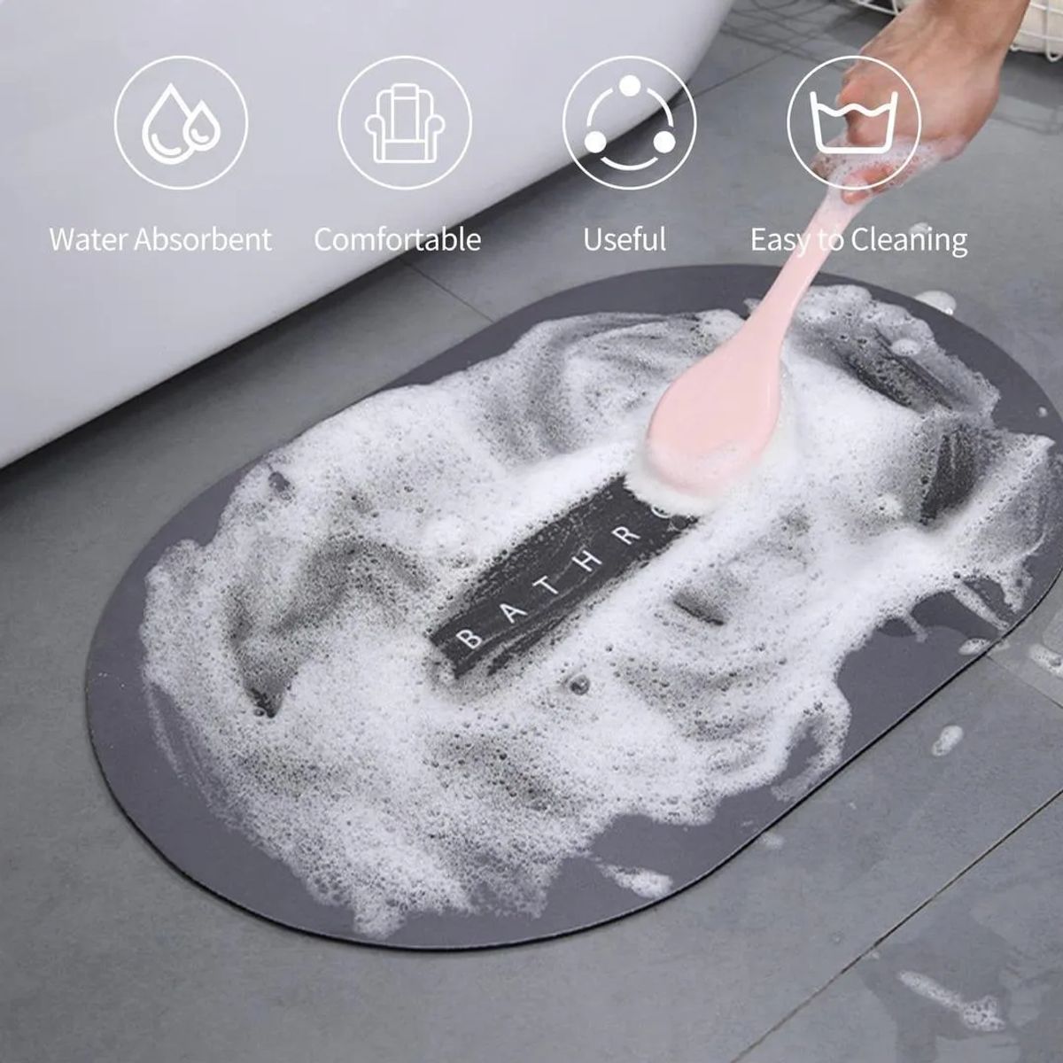 Water Absorbent Floor Mat - oval design