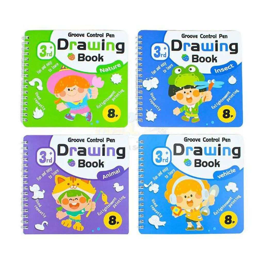 Drawing Books Set of 4 with Pen for Kids Ages 3+