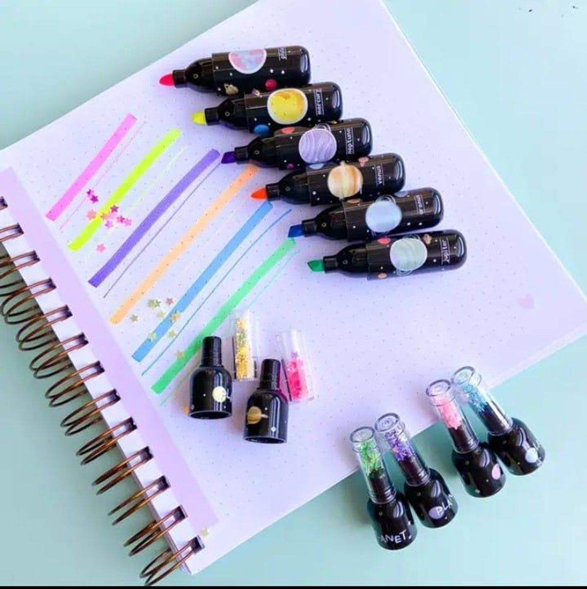 6 Pcs Planet Theme Highlighter Pens for School College