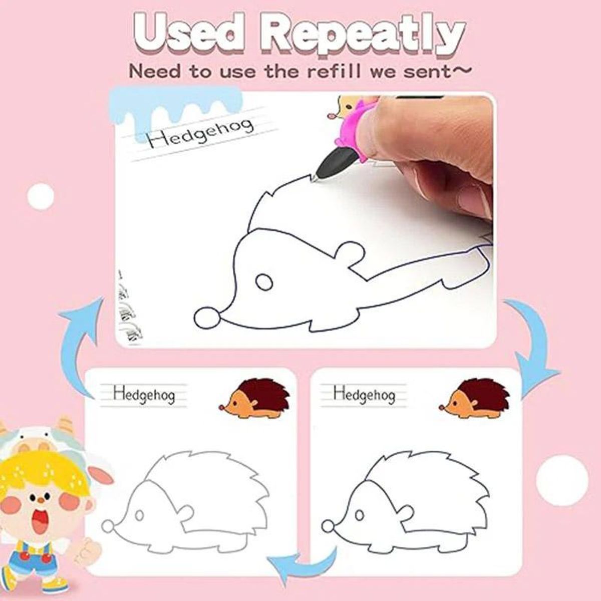 Drawing Books Set of 4 with Pen for Kids Ages 3+