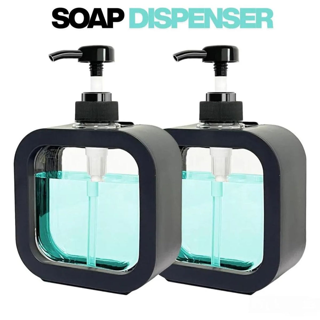 Liquid Soap Dispenser 500ml Black Transparent ABS