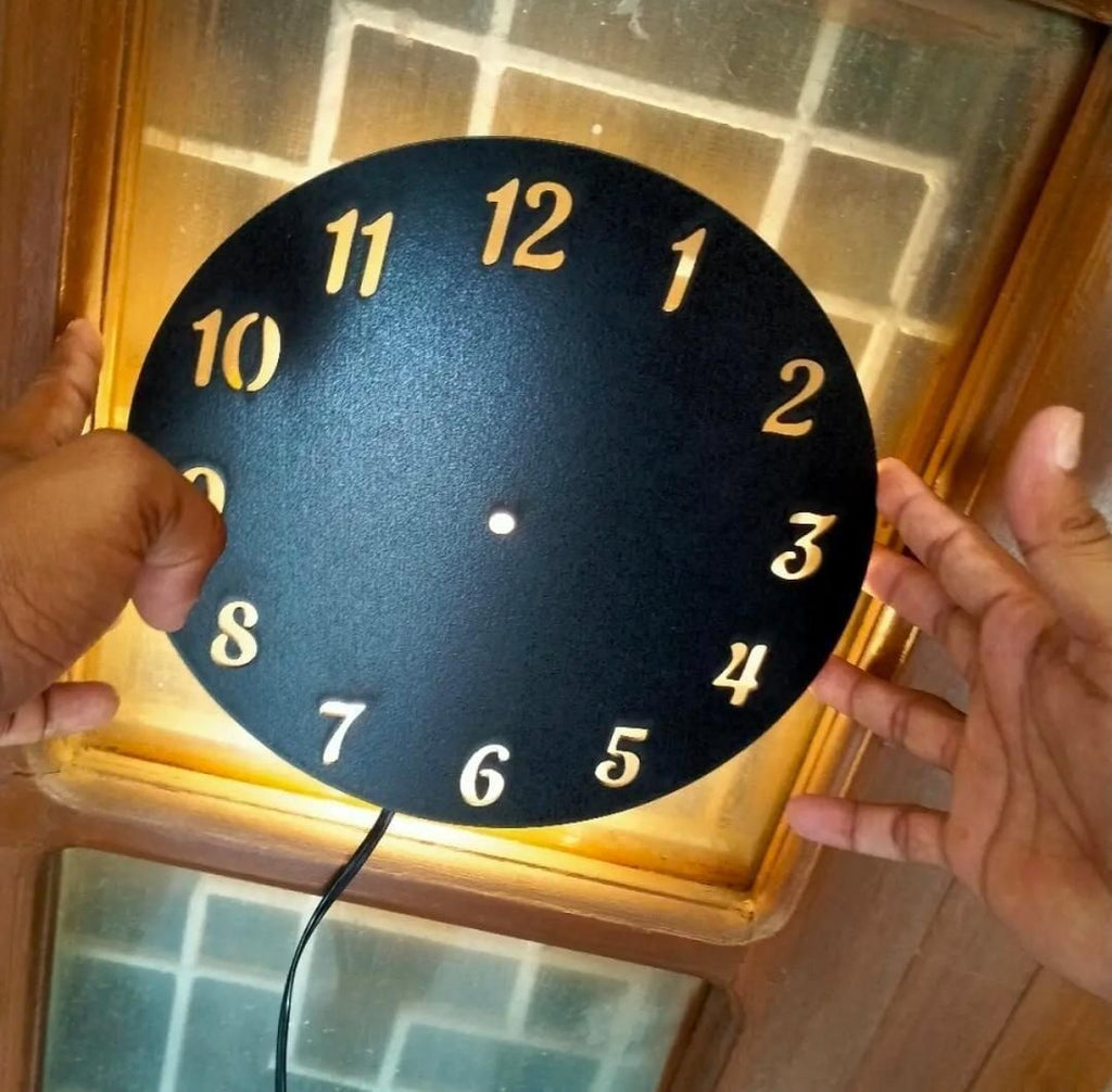 Heart & Butterfly Wall Clock Black