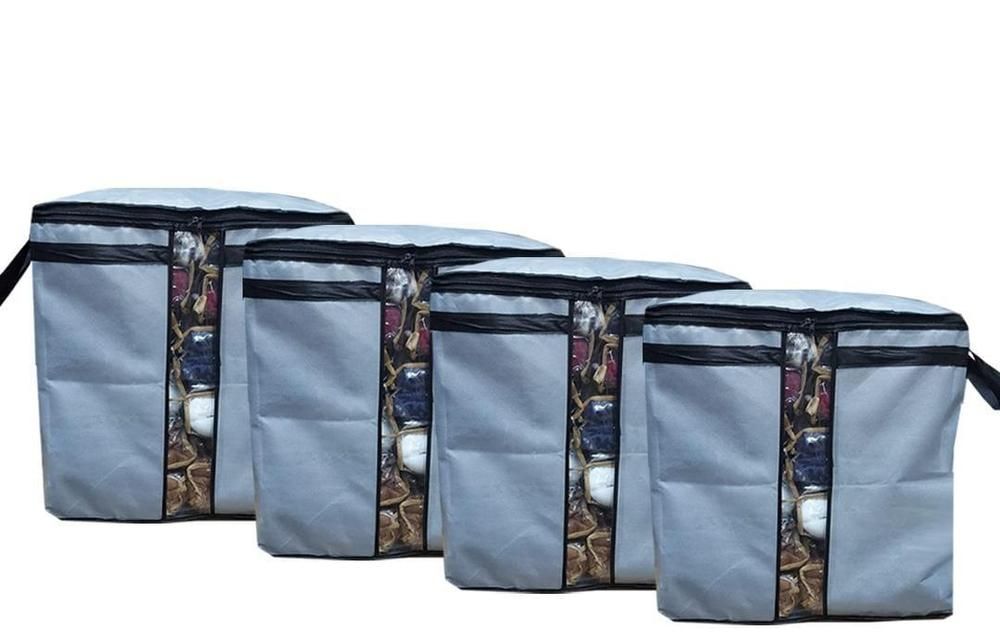 Grey Non-Woven Storage Bags 25KG Pack of 4