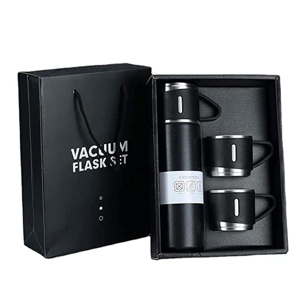 Vacuum Water Bottle Black Stainless Steel Cold Keep