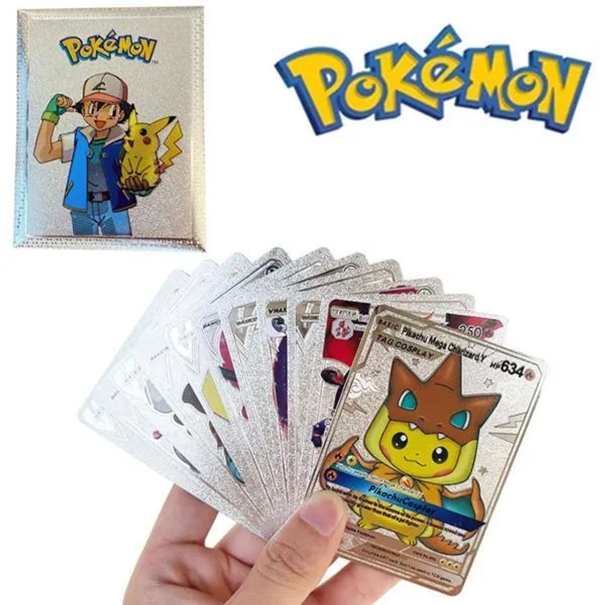 Pokemon Silver Foil Collectibles Cards 55pcs Pack
