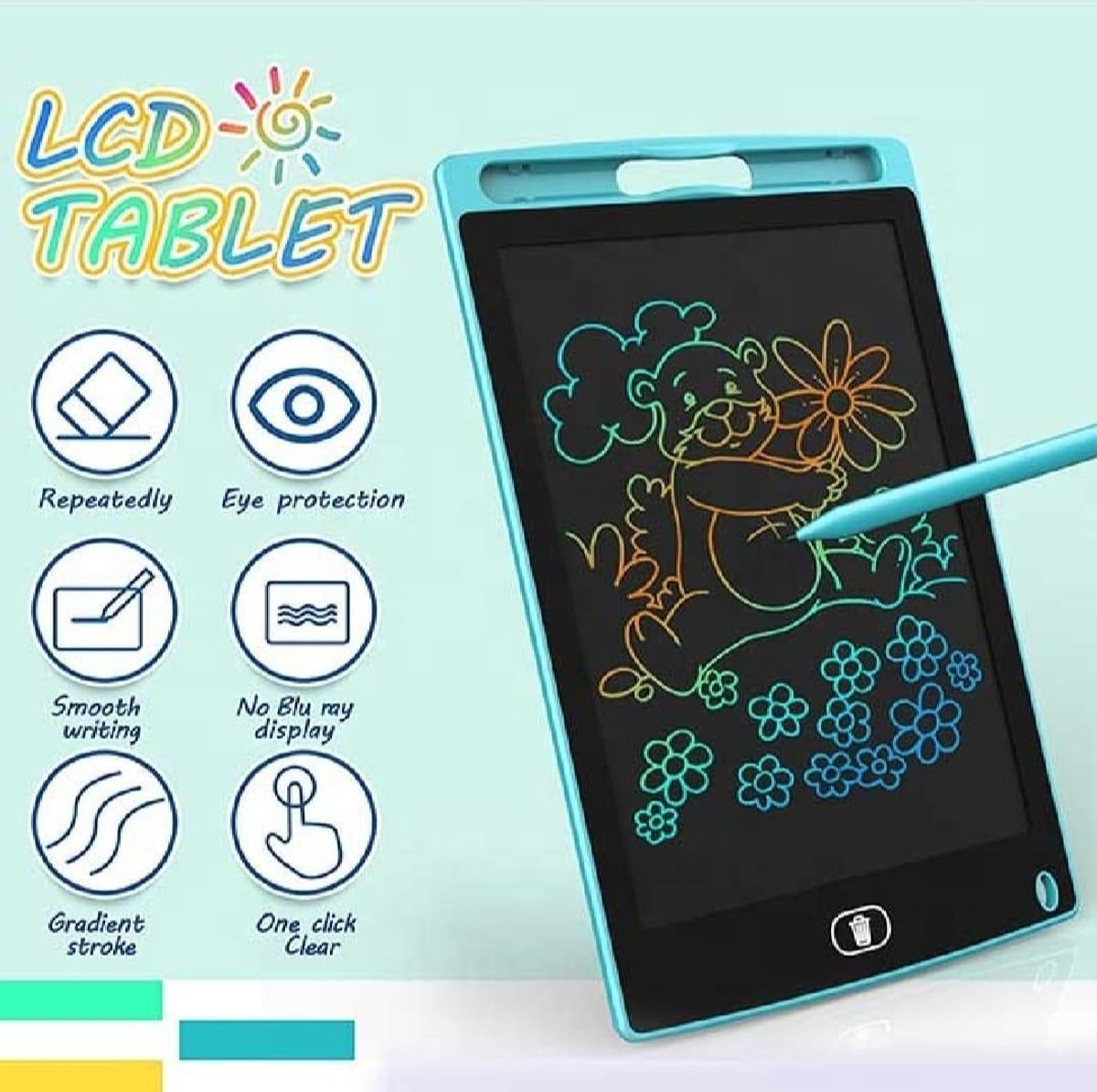 8.5-inch LCD Writing Tablet for Kids Multicolor