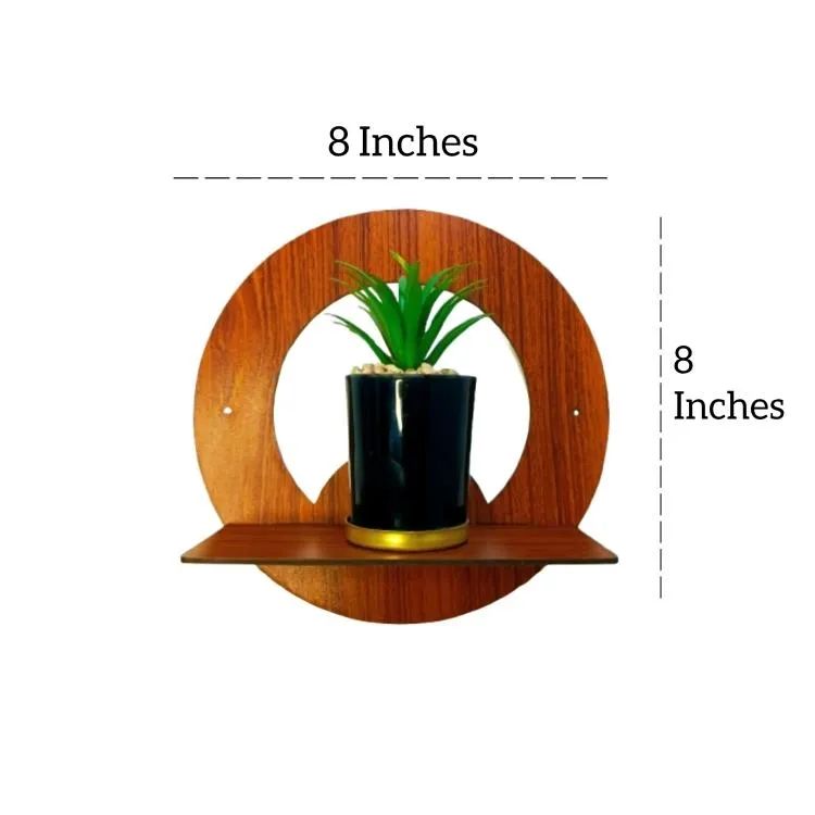 Modern Wooden Wall Shelves Set of 4 Brown