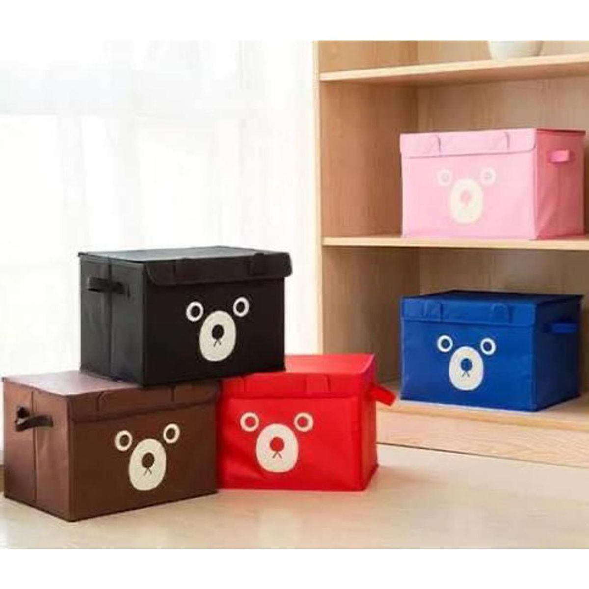 Panda Design Folding Storage Bags Blue Black Red Brown