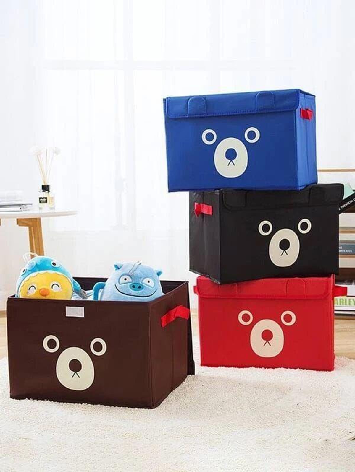 Panda Design Folding Storage Bags Blue Black Red Brown